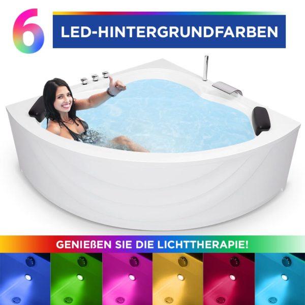 Eckige Badewanne mit LED Licht