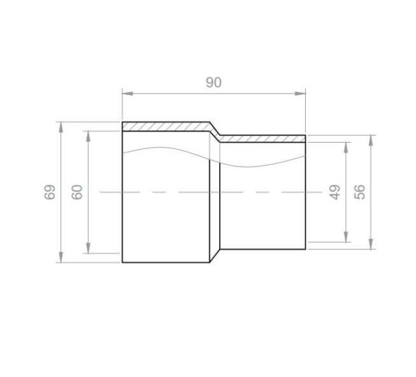 Whirlpool Reduzierung Verbindungsstück PVC Innen 48x61mm
