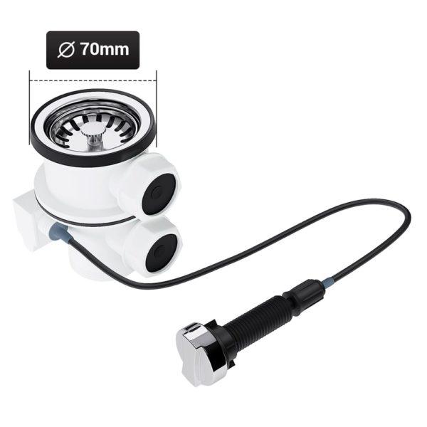 Ablaufgarnitur mit Excenterbetätigung 70 mm (1 1/2") für Spüle